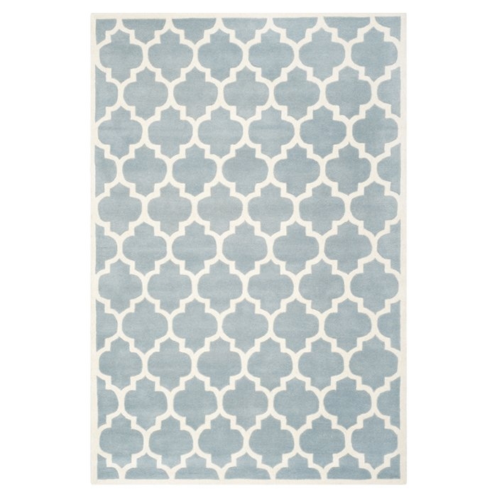 Wilkin Hand-Tufted Blue/Ivory Area Rug - Image 0