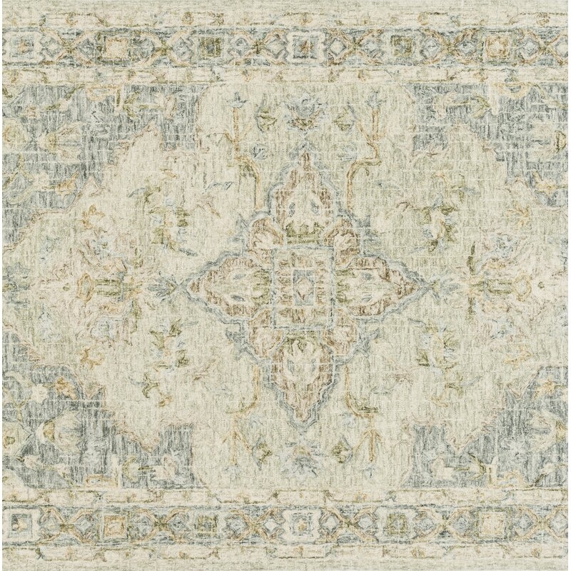 Fitzwater Hand-Hooked Wool Seafoam Green/Spa Area Rug - Image 1