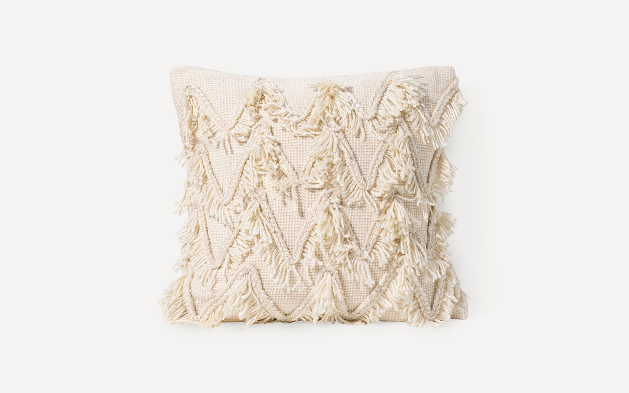 Fringed Chevron Pillow Cover- With Insert - Image 0