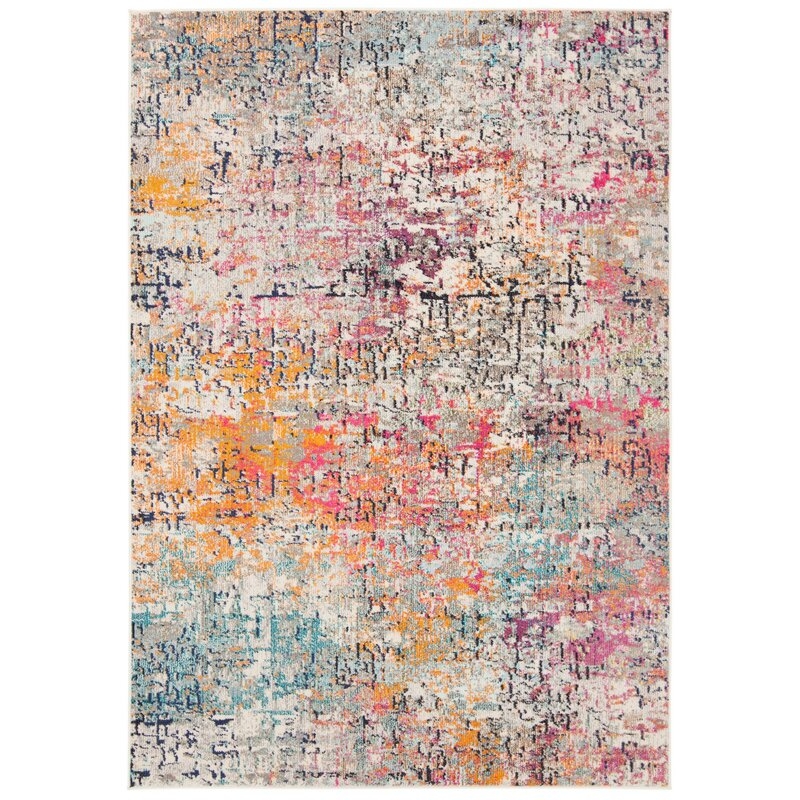 Gutierez Abstract Gray/Pink Area Rug - Image 0