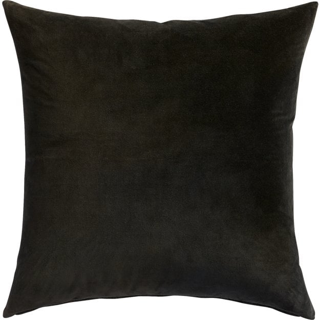Leisure Black Velvet Throw Pillow with Feather-Down Insert 23" - Image 0