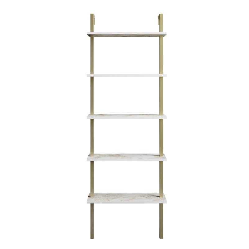 Elderton 68.5'' H x 23.6'' W Metal Ladder Bookcase - Image 0