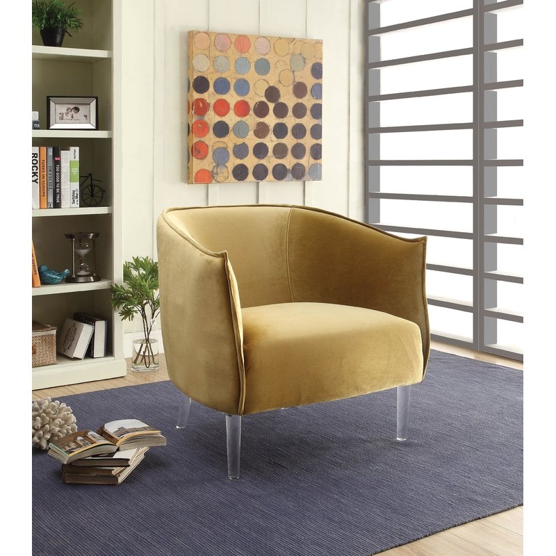 Brayden Studio Linderman Barrel Chair, Yellow - Image 2
