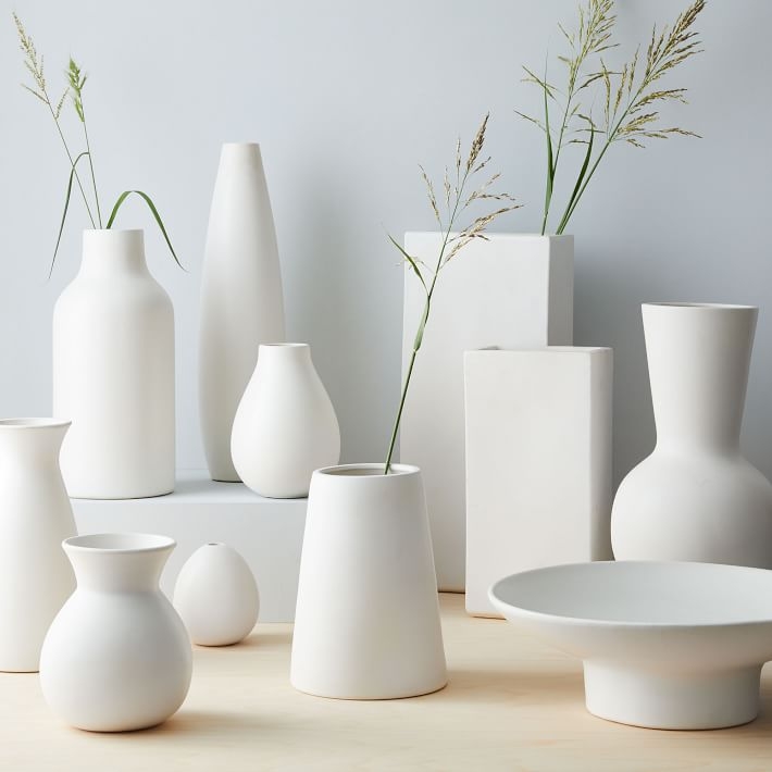 Pure White Ceramic Vase, Raindrop - Image 1