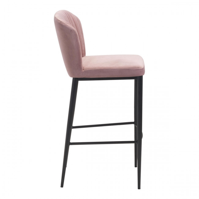 Tolivere Bar Chair Gray Velvet, Set of 2 - Image 1