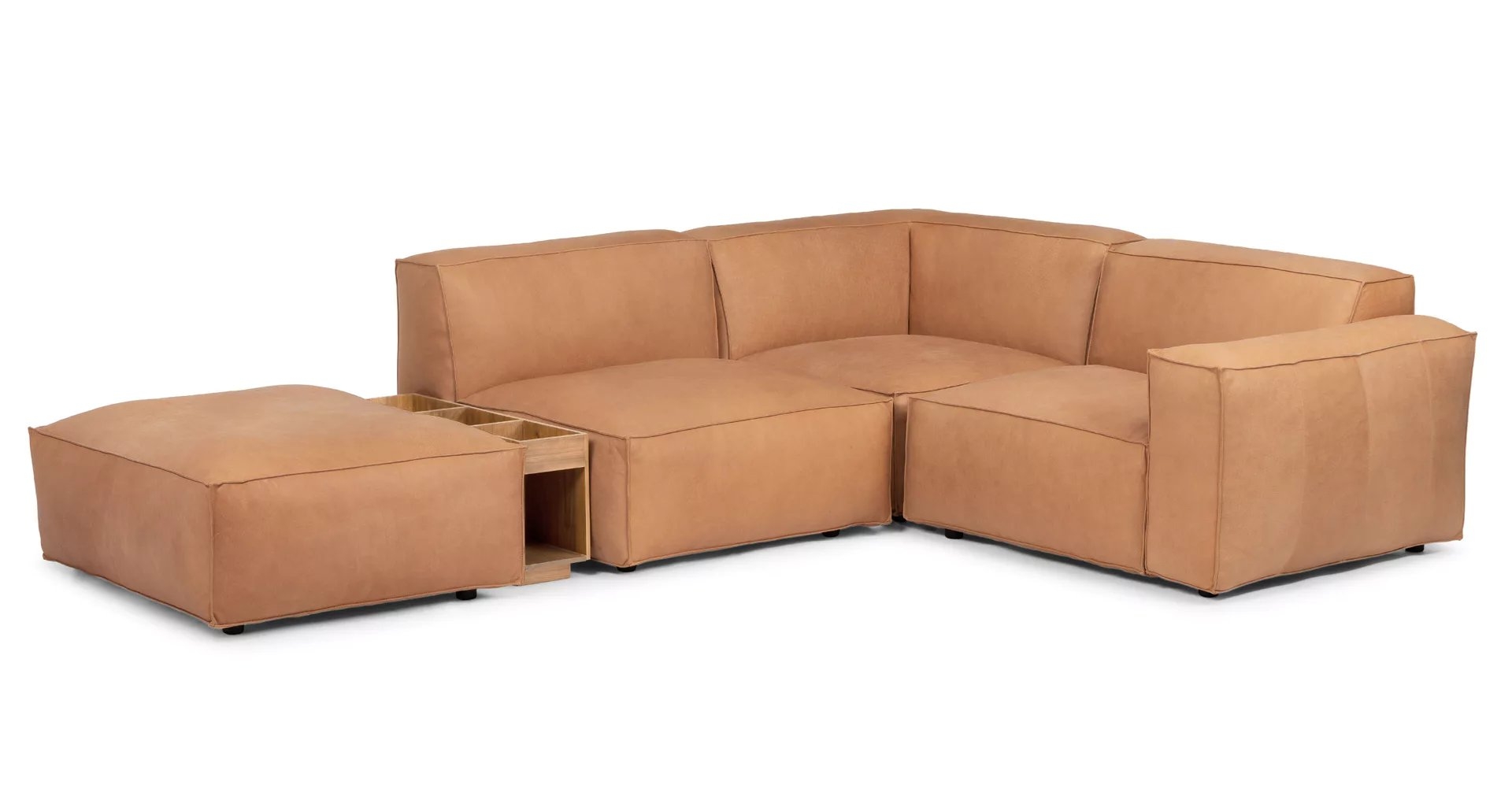 Solae Canyon Tan and Light Oak Right Arm Corner Sectional - Image 0