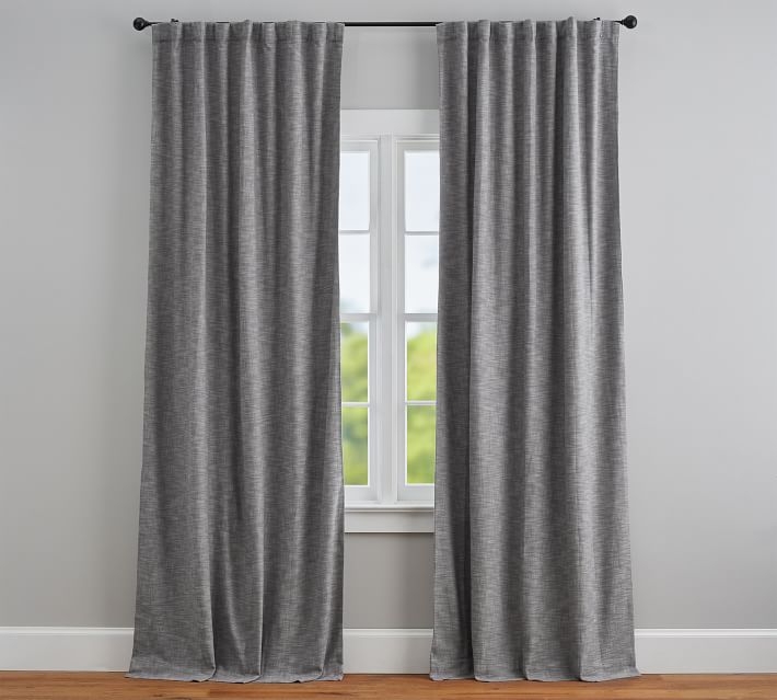 Seaton Textured Blackout Curtain, 108", Gray - Image 0