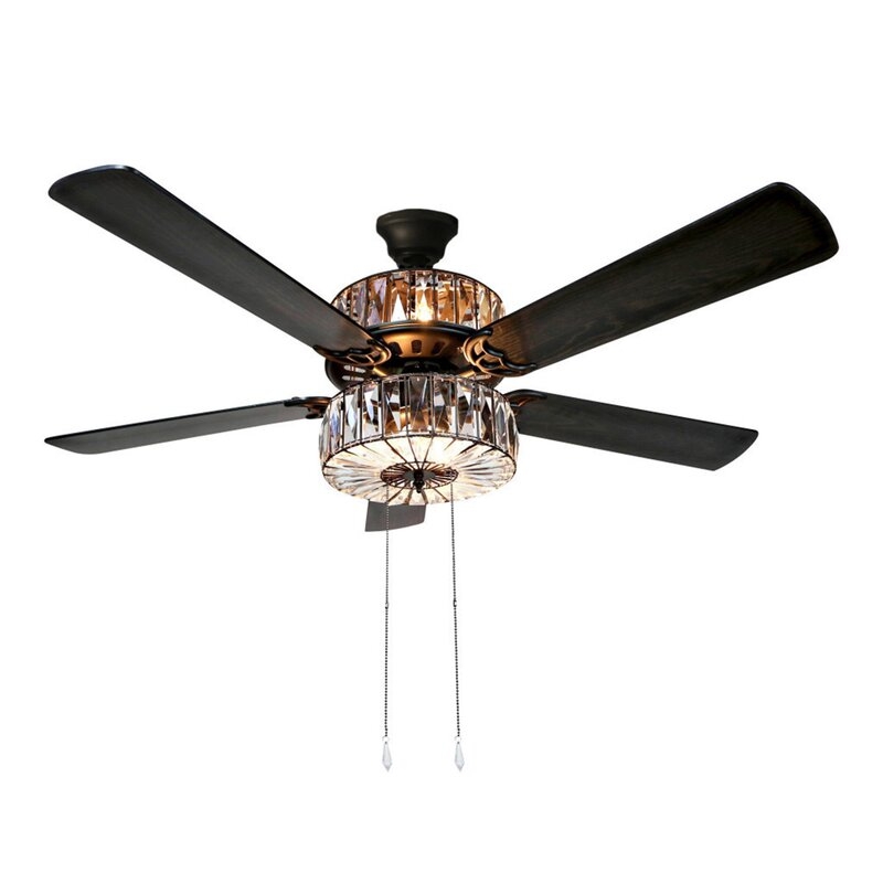 52" Demonbreun 5 - Blade Ceiling Fan with Pull Chain and Light Kit Included - Image 2