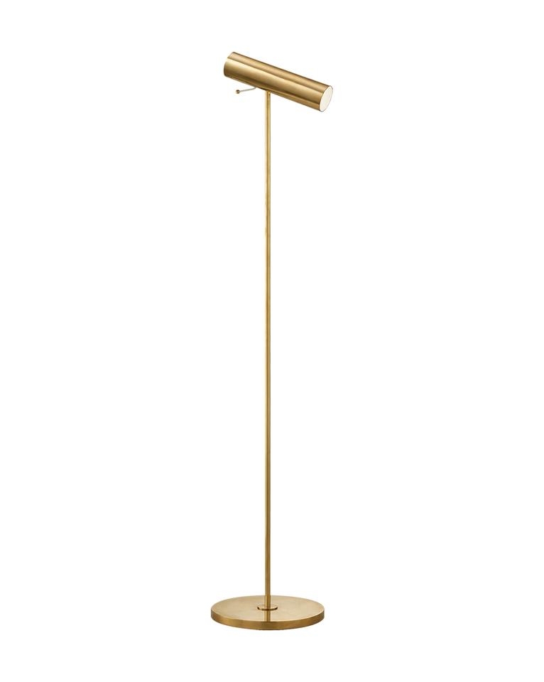 Lancelot Pivoting Floor Lamp in Hand-Rubbed Antique Brass - Image 0
