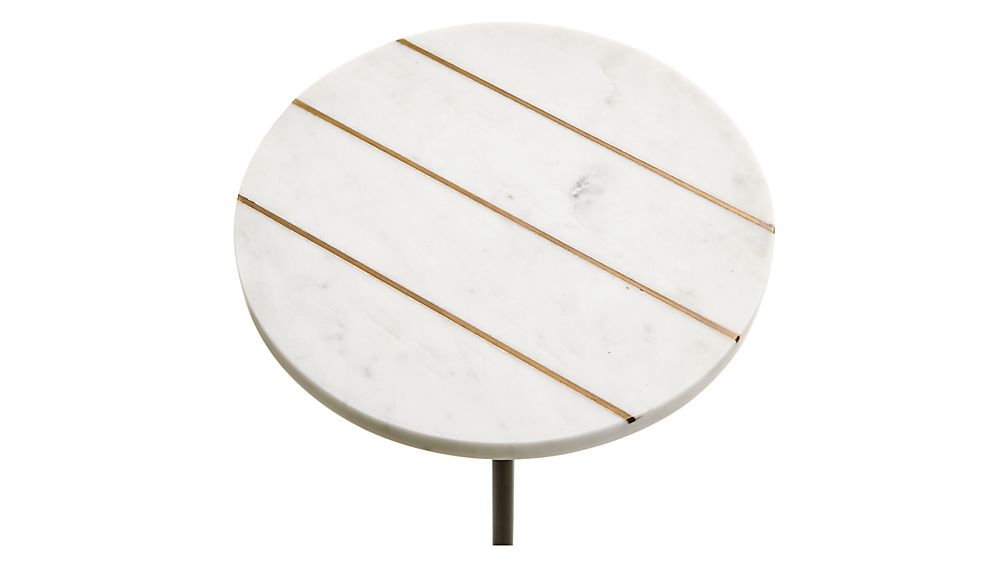 Prost Tall Brass and Marble Round Drink Table - Image 1