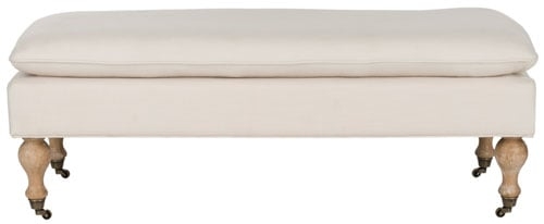 Hampton Pillowtop Bench - Cream/White Wash - Safavieh - Image 0