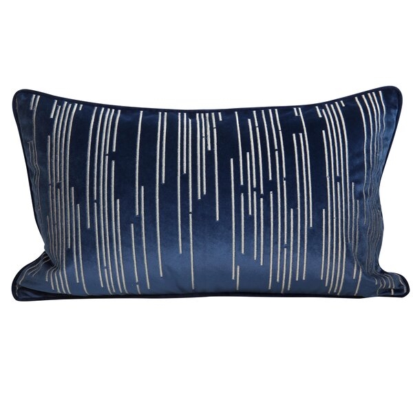 Zabala Embroidered Velvet Lumbar Pillow Cover - Image 0