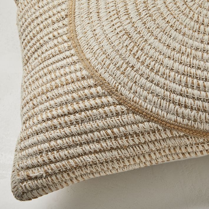 Outdoor Woven Arches Pillow, 12"x21", Natural - Image 2