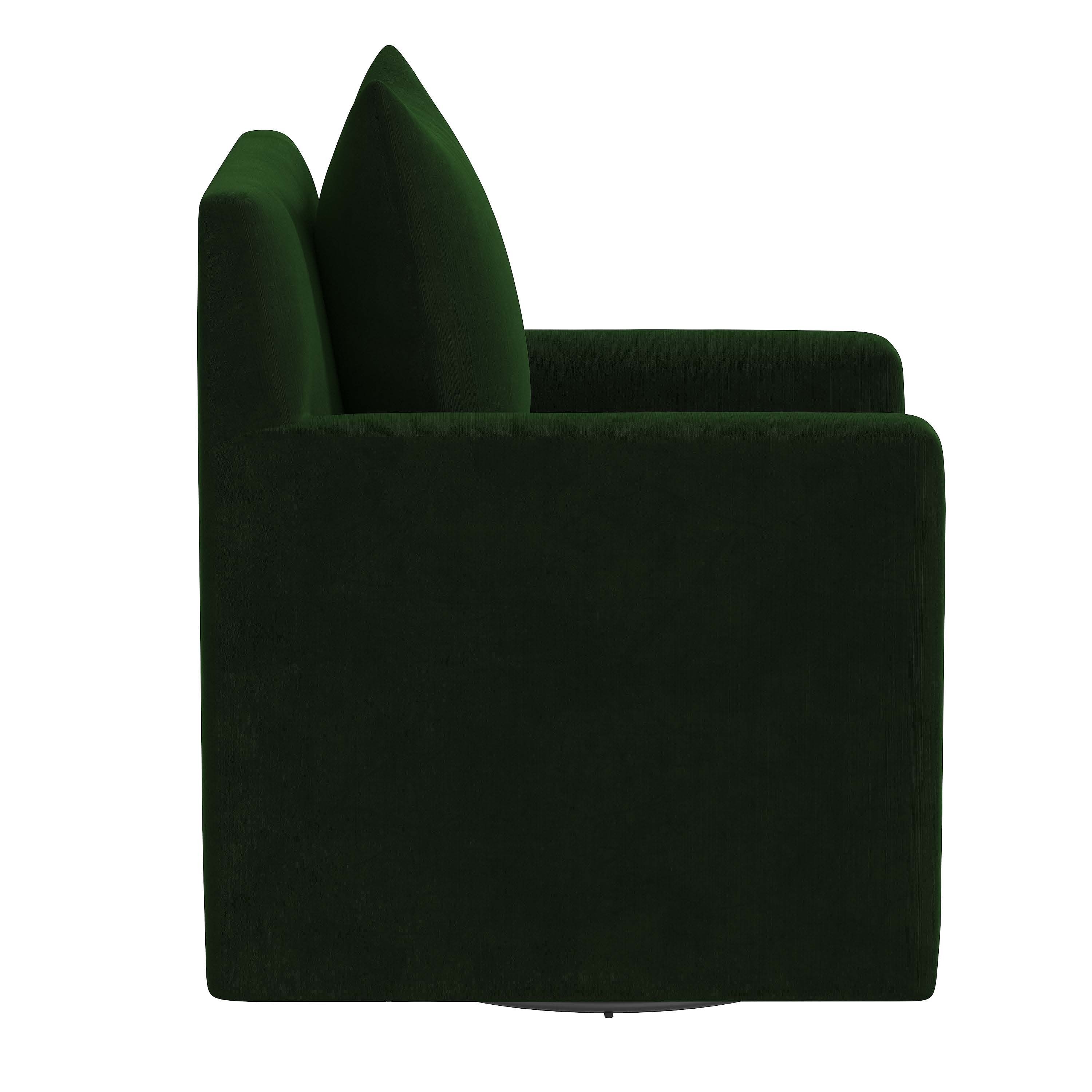 Elena Swivel Chair - Emerald Velvet - Image 2