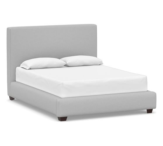 Big Sur Upholstered Bed, King, Brushed Crossweave Light Gray - Image 0