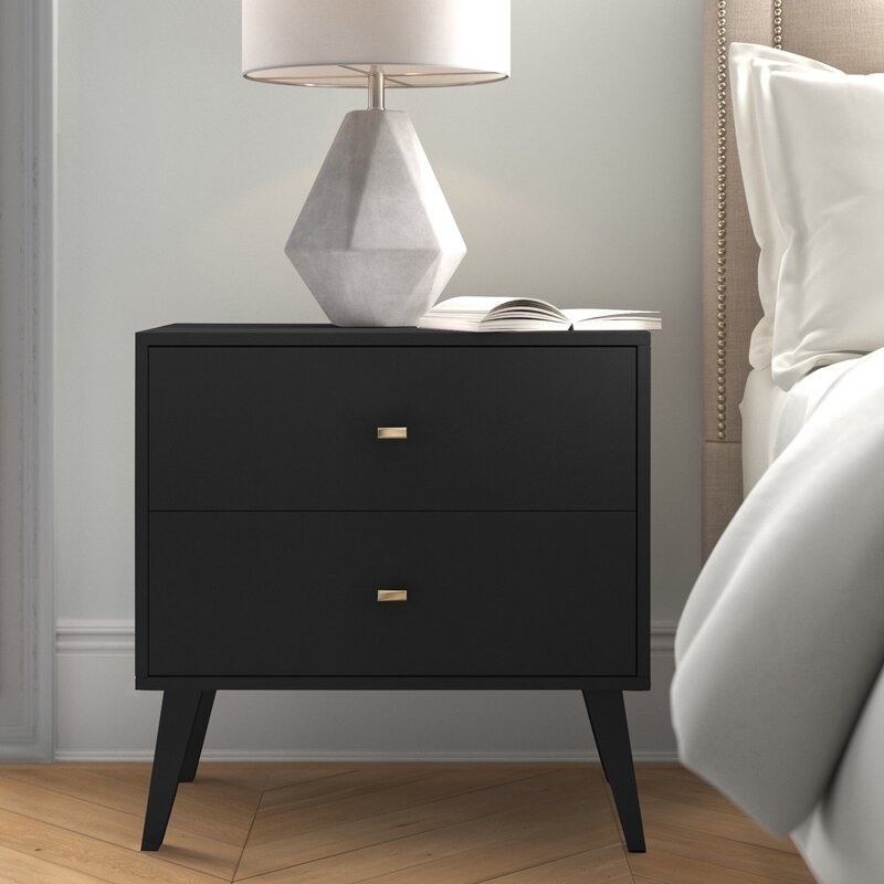 Alyssa 2 - Drawer Nightstand, Black - Image 1