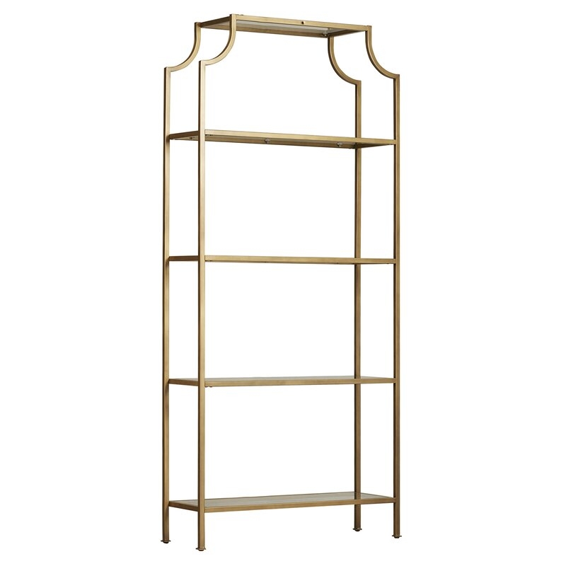 Otha 80.5'' H x 36'' W Metal And Glass Etagere Bookcase - Image 0