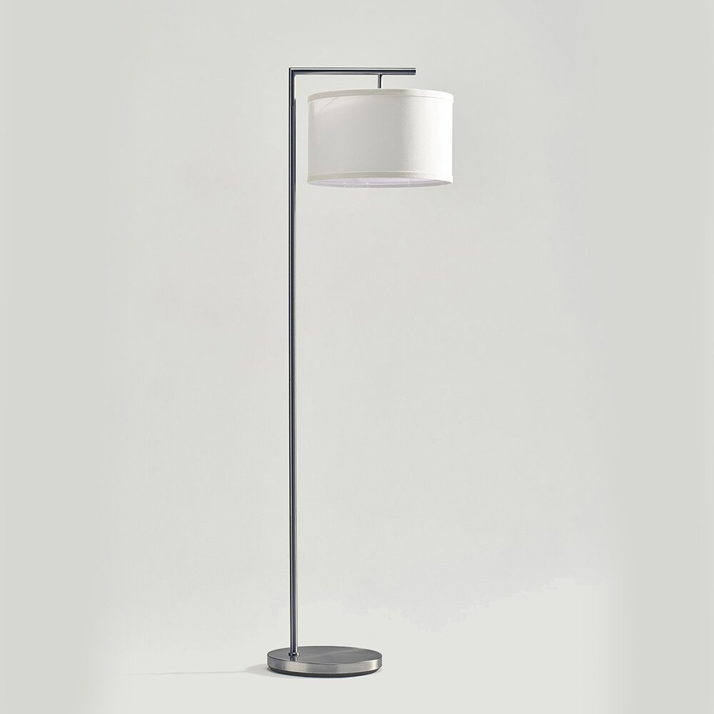 Brightech Montage Modern Standing Floor Smart Lamp With LED Light, Satin Nickel - Image 0