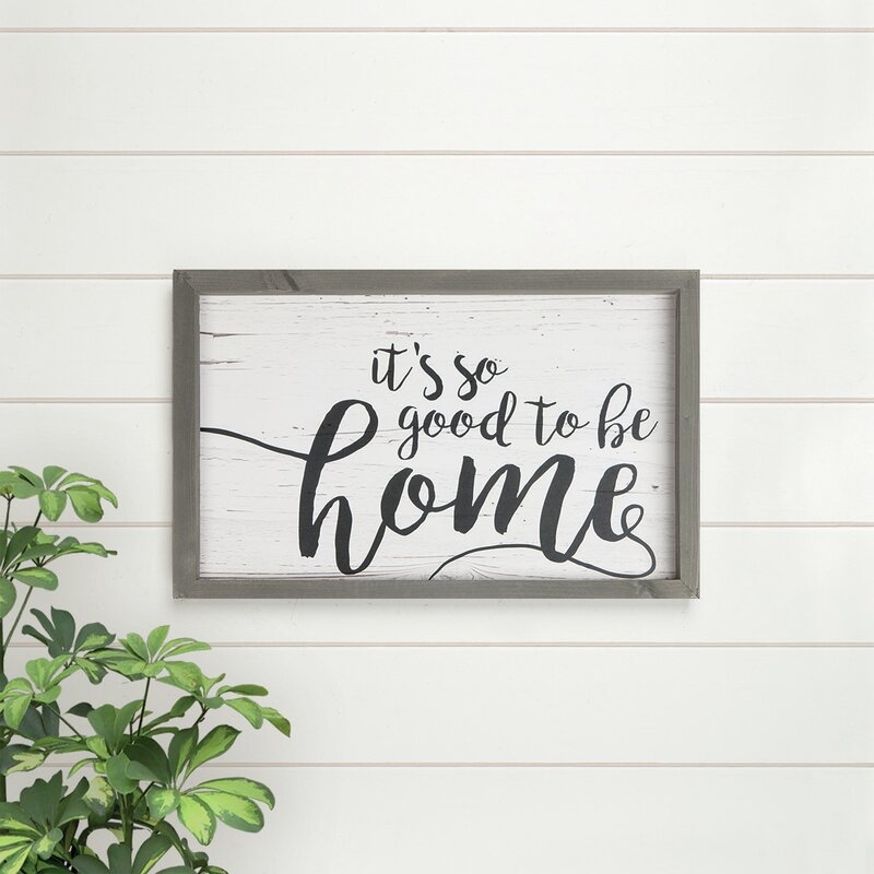 FARMHOUSE FRAME 'IT'S SO GOOD TO BE HOME' FRAMED TEXTUAL ART PRINT ON WOOD - Image 1