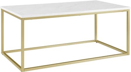 42" Open Box Coffee Table - Faux White Marble/Gold - Image 1