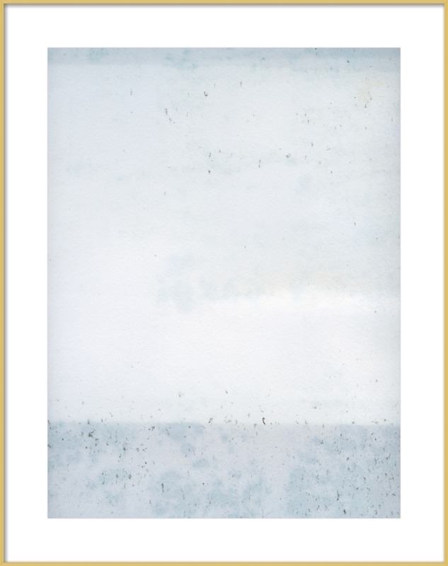 Overast Soft Blues - 28" x 36", contemporary frost gold frame - Image 0