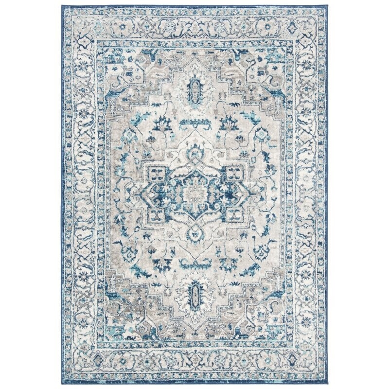 Lamartine Oriental Light Gray/Blue Area Rug - Image 0
