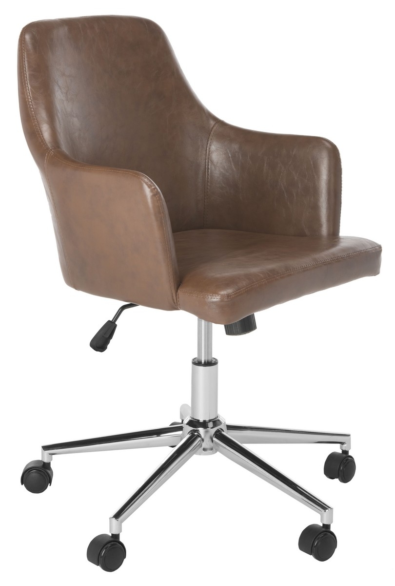 Cadence Swivel Office Chair - Brown/Chrome - Arlo Home - Image 0