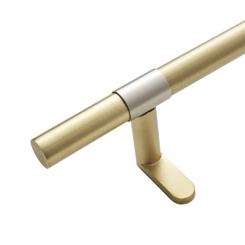 "Seamless Brass with Nickel Band Curtain Rod Set 48""-88""x1""dia." - Image 2