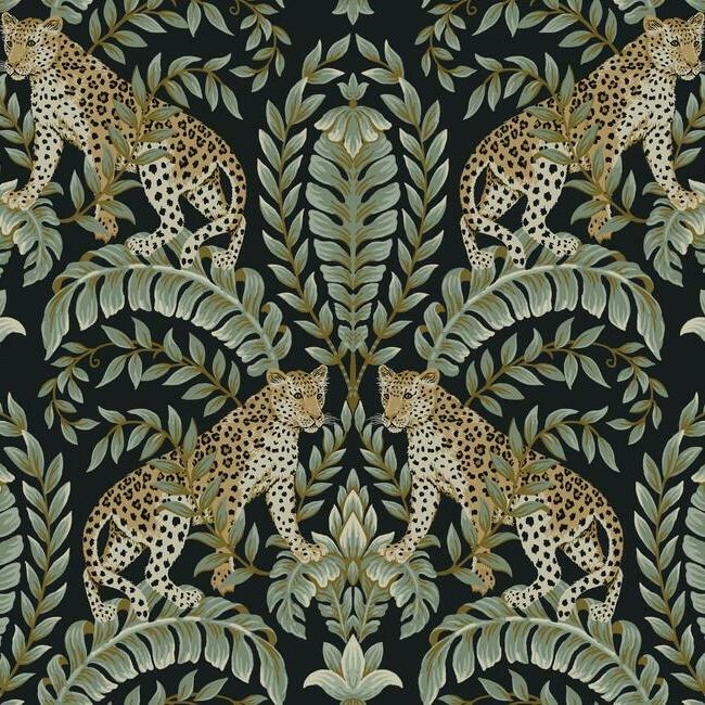 Jungle Leopard Wallpaper - Black - Image 0