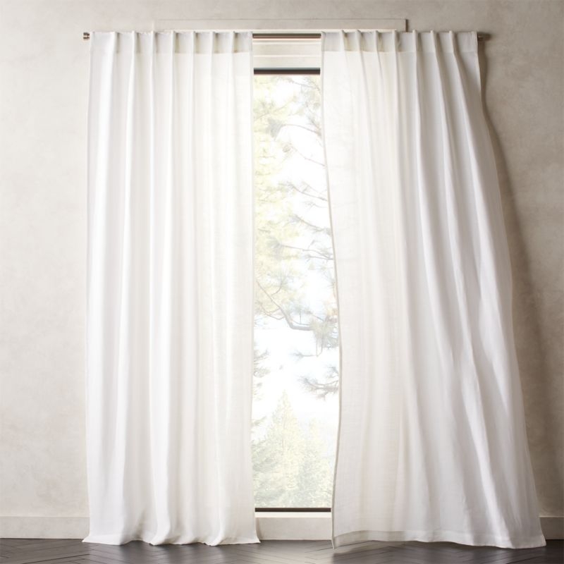 Heavyweight White Linen Curtain Panel 48"x120" - Image 1