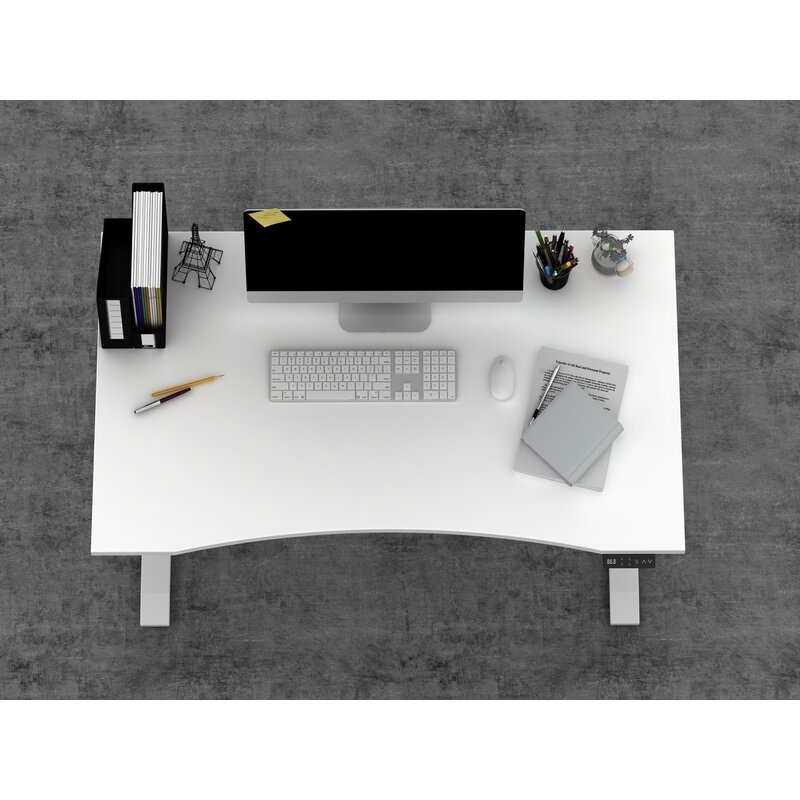 3 Stage Height Adjustable Table With Cloud White Leg And Arctic Surface - Image 3