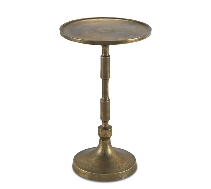 Clares Round Metal Accent Table, Brass - Image 0