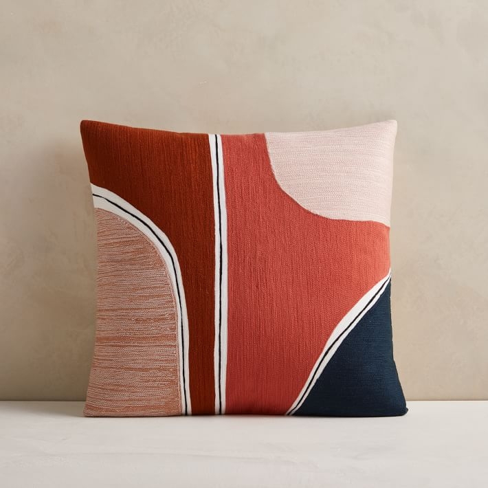 Crewel Outlined Shapes Pillow Cover - Image 0
