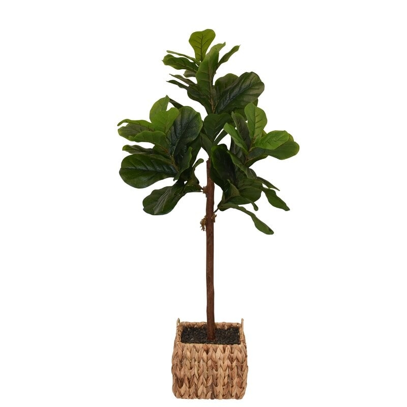41.5'' Artificial Fiddle Leaf Fig Tree in Basket - Image 0