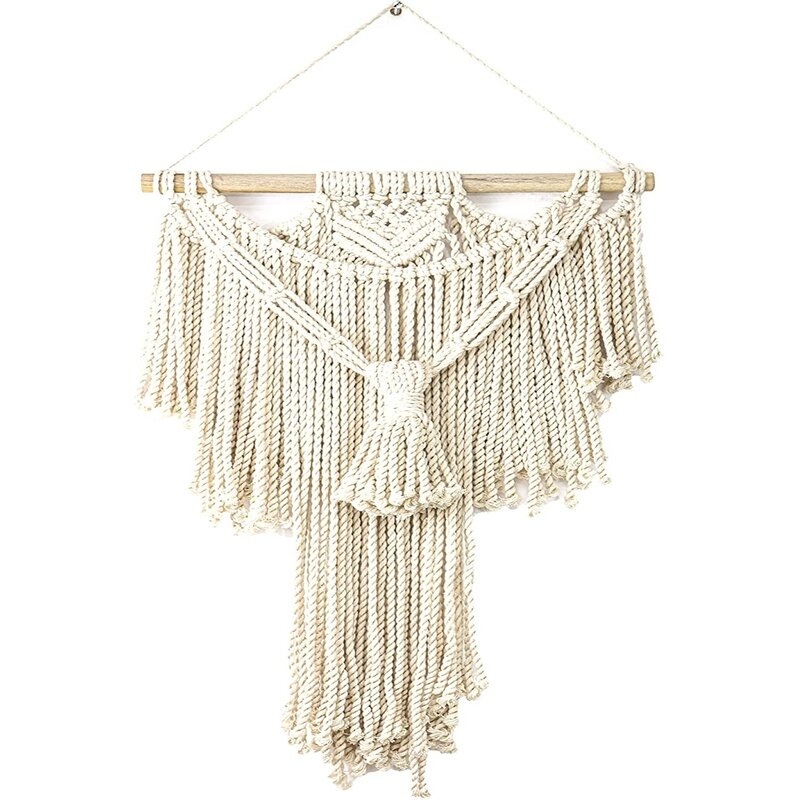 Cotton Macrame Wall Hanging with Rod Included - Image 0