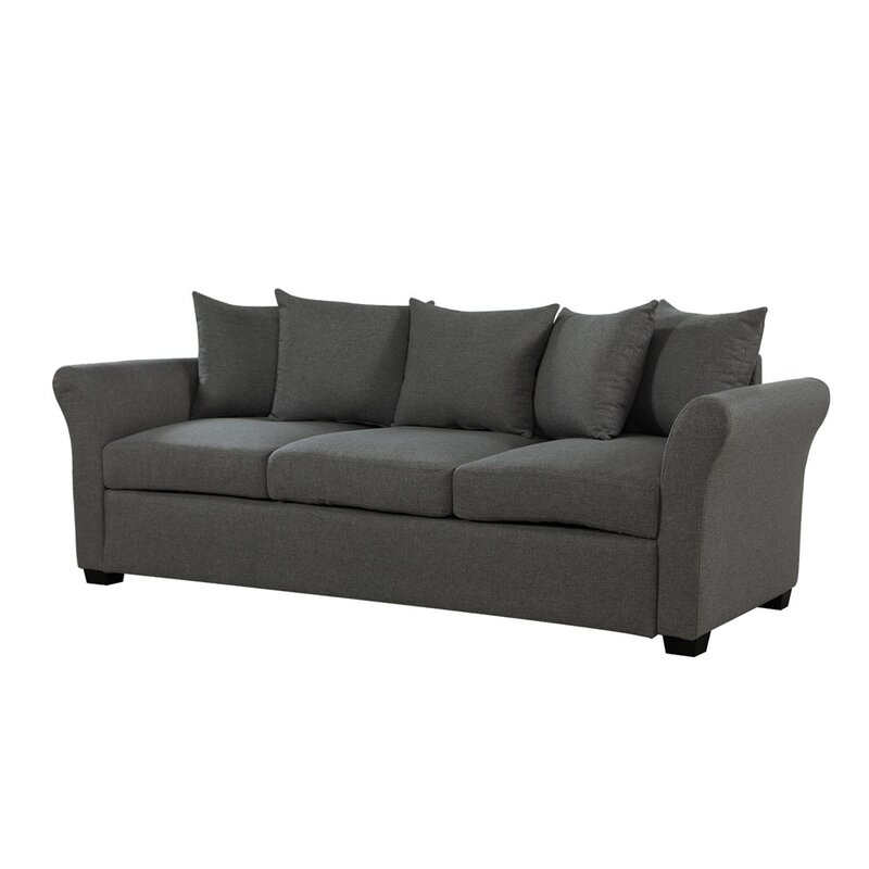 Santucci 79" Round Arm Sofa, Dark Gray - Image 0