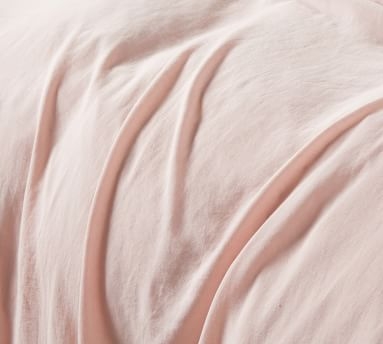Belgian Flax Linen Contrast Duvet Cover, Full/Queen, Midnight/White - Image 1