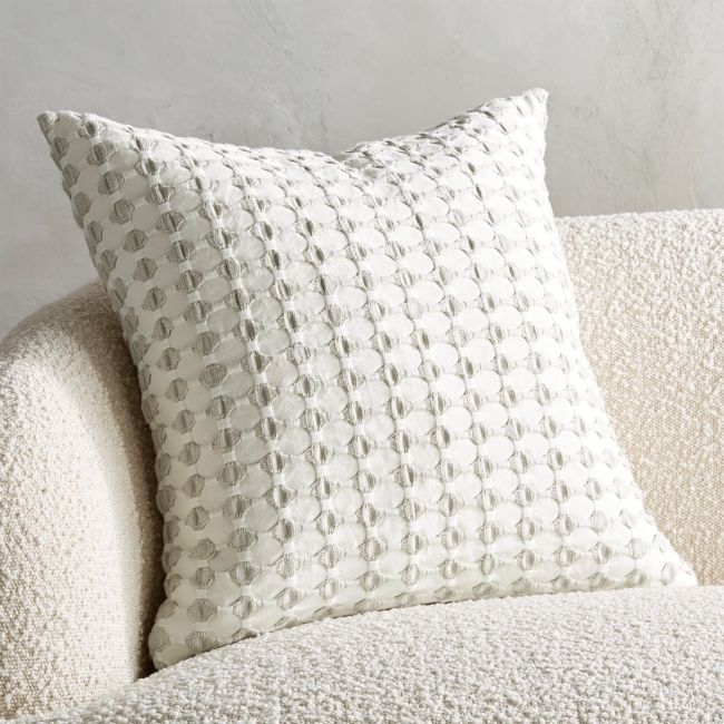 20" Estela Grey and White Pillow with Feather-Down Insert - Image 1