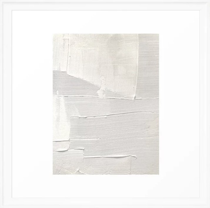 Relief [2]: an abstract, textured piece in white by Alyssa Hamilton Art Framed Art Print - Image 0