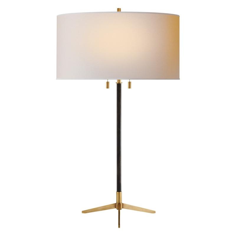 CARON TABLE LAMP - BRONZE & HAND-RUBBED ANTIQUE BRASS - Image 0