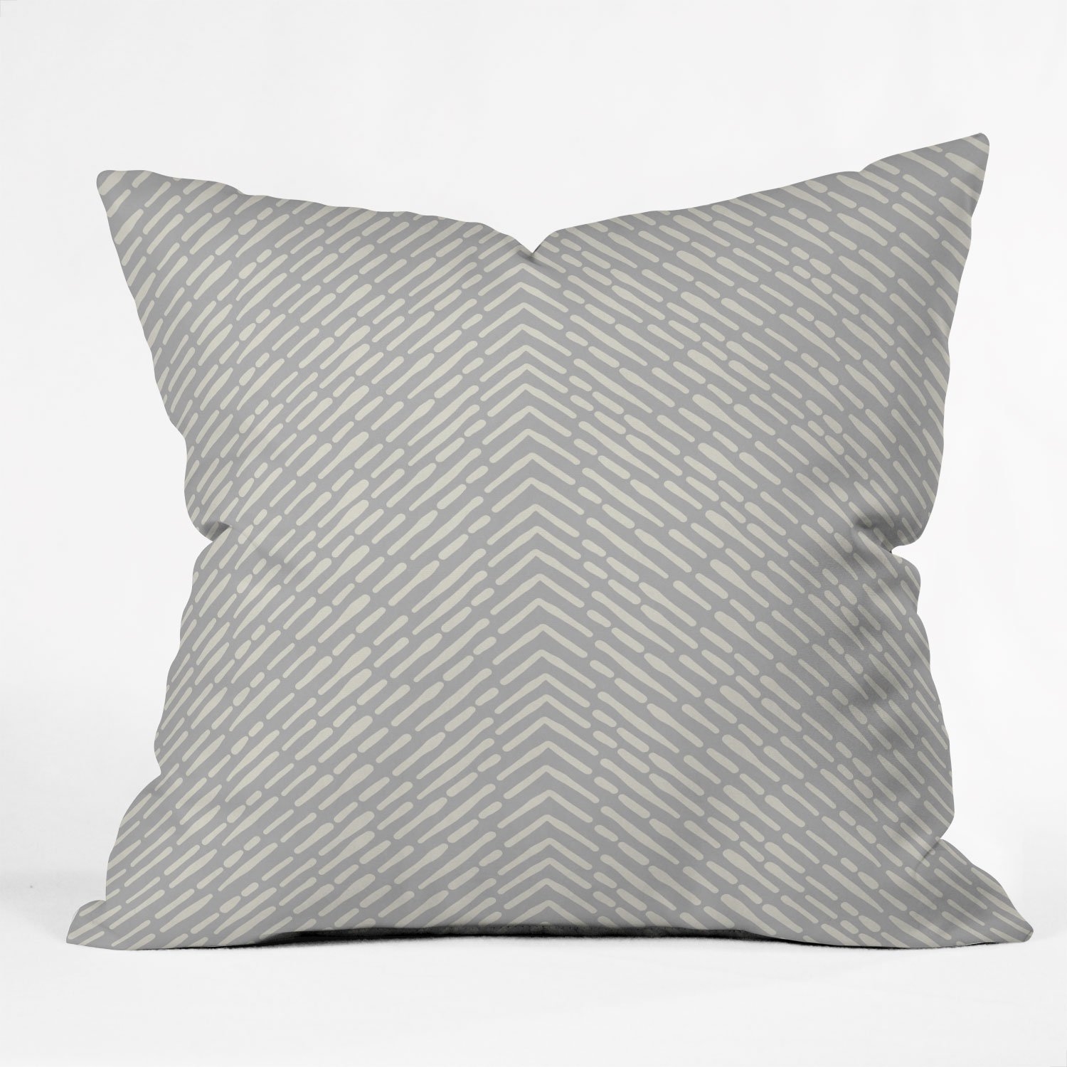 ROUX GRAY Throw Pillow with Insert-  18x18 - Image 0