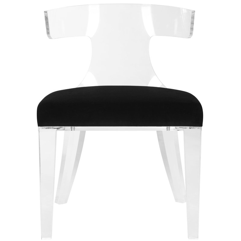RHYS LUCITE UPHOLSTERED DINING CHAIR - Image 0