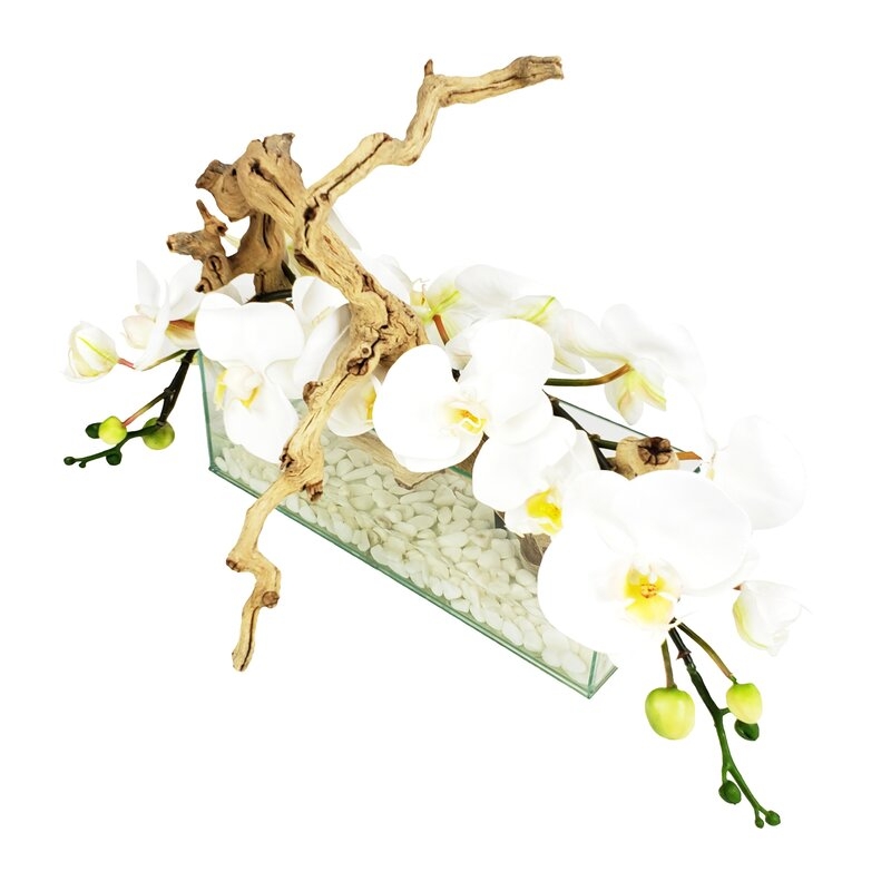 Orchid Floral Arrangement in Vase - Image 1
