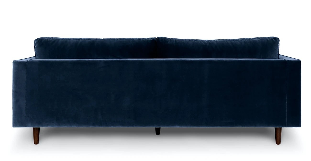 Sven Cascadia Blue 88" Three seater Sofa - Velvet - Image 2