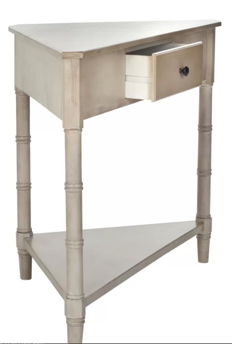 Regan Solid Wood 3 Legs End Table with Storage - Image 0