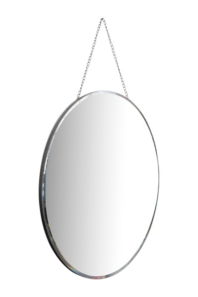 Round Frameless Wall Mirror with Decorative Chain - Image 2