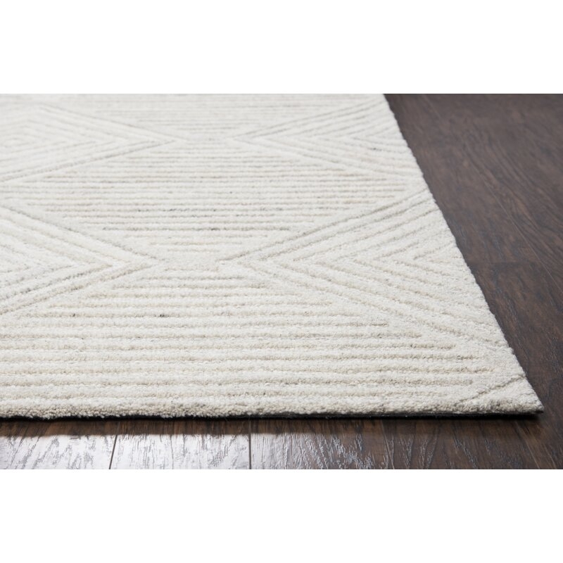 Brayden Geometric Hand-Tufted Wool Ivory Area Rug / 8'x10' - Image 1