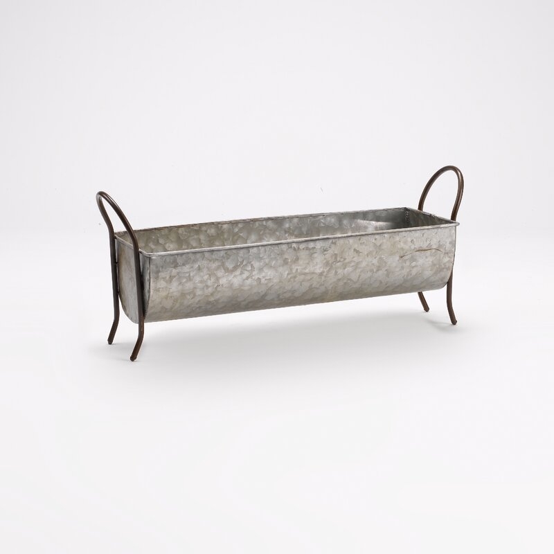 Anchoretta Rectangle Metal Footed Planter Box - Image 0