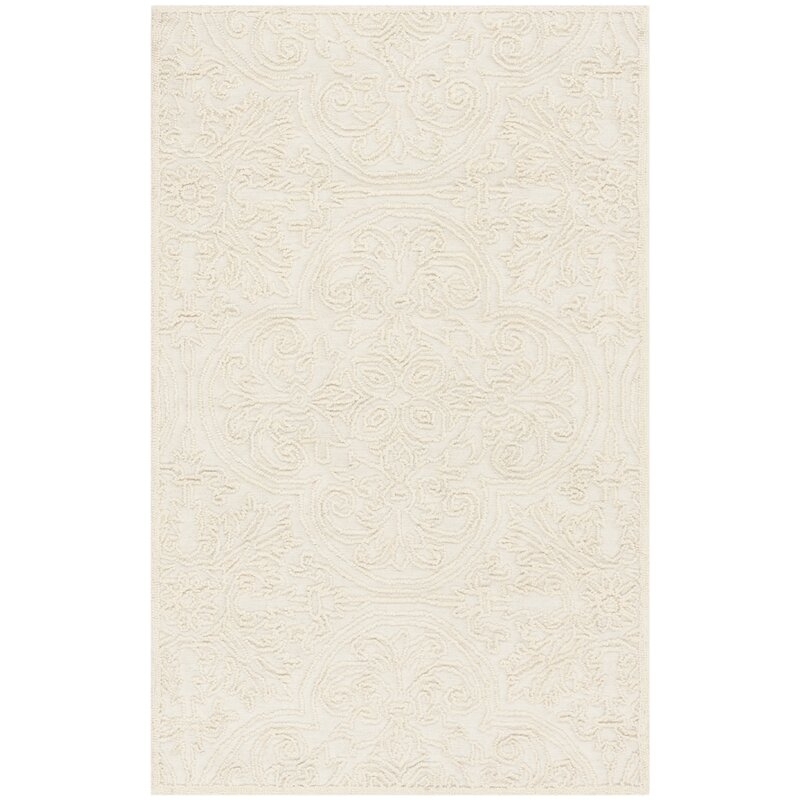 Marys Rustic Hand-Tufted Wool Ivory Area Rug - Image 0