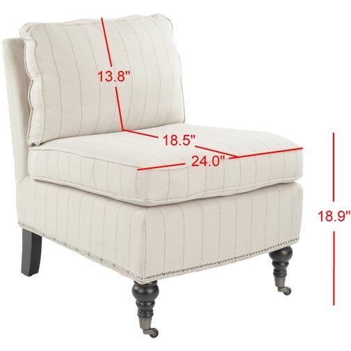Slipper Chair - Flax Beige Pinstripe - Image 9